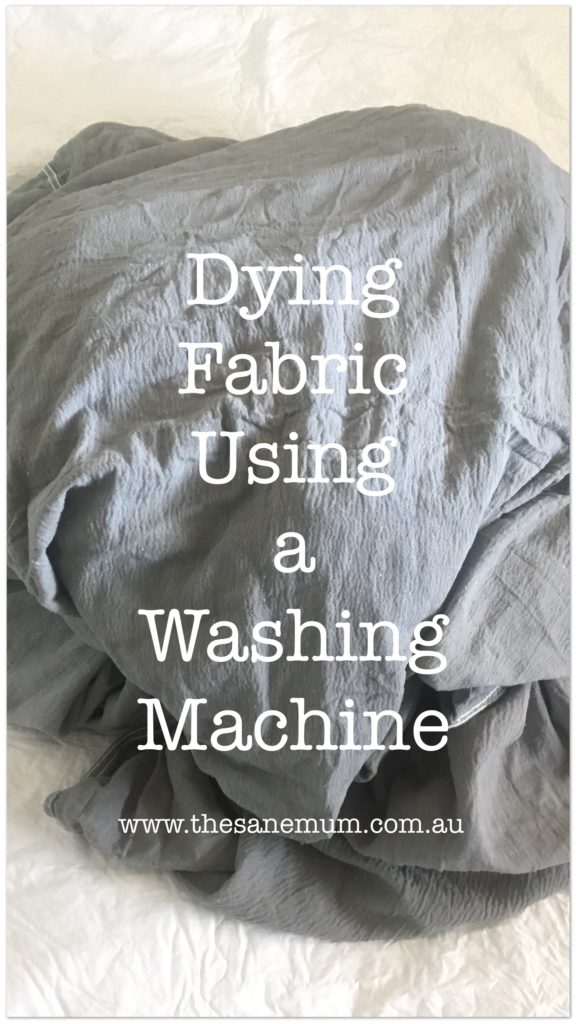 Dying fabric at home in a washing machine.