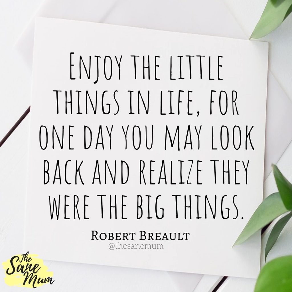 Enjoy the little things in life, for one day you may look back and realise they were the big things.